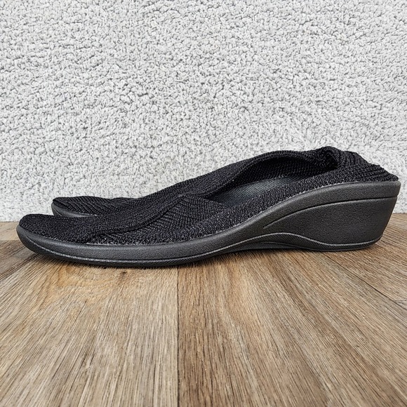 Arcopedico Black Knit Slip On Wedge Shoes Womens Size 41 EU 10 US - Picture 3 of 11
